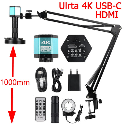 4K Digital Microscope 48MP Microscope For Electronics USB-C Industrial Cameras HDMI 1-150X Zoom C-Mount Lens Phone Pcb Soldering