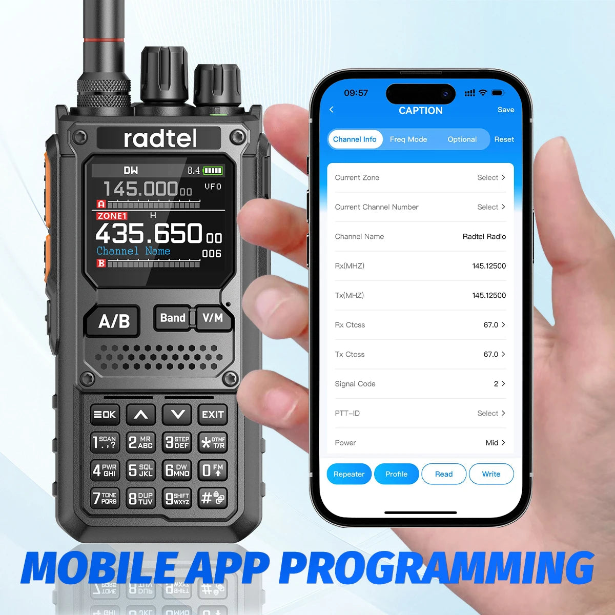 Radtel RT-920 10W Walkie Talkie Long Range SW MW LW AM SSB CB  Receive Wireless Bluetooth Phone Programming Ham Radio HF NOAA