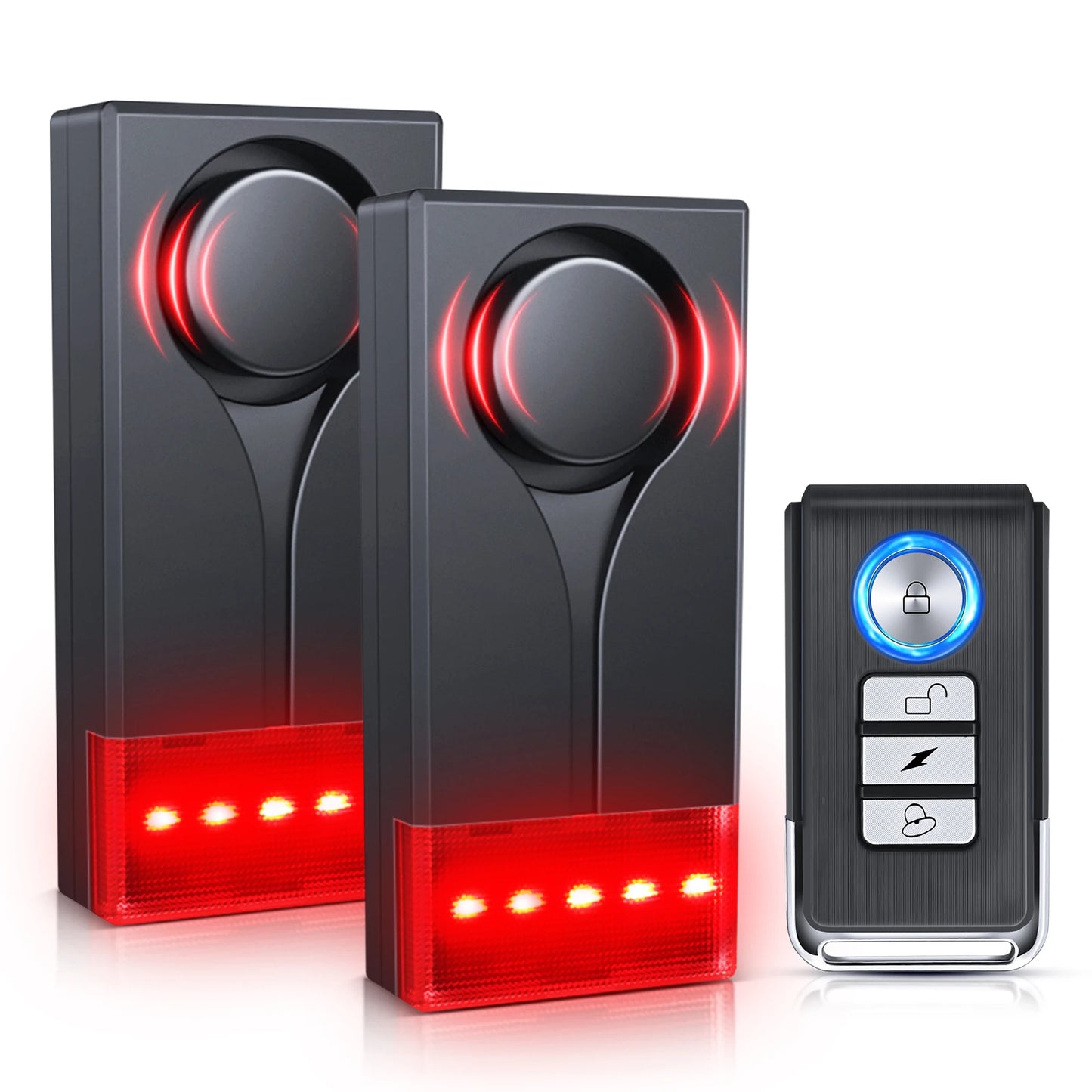 Wireless Car Vibration Alarm With Light 108dB Loud Car Door And Window Anti Theft Alarm Bike Motorcycle Security Alarm