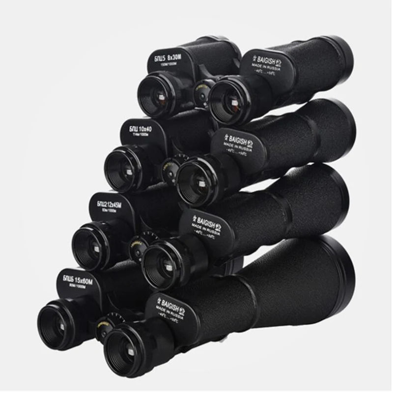 Professional Binoculars Baigish 8x30 10x40 10x50 12x4515x60 20x50 8-24x40 Powerful Military Telescope Long Range Monocular BAK4