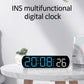 Voice Activated Multifunction Digital Alarm Clock LED Timer Clock 12/24H Temperature Date Display Desktop Alarm Clock Night Mode