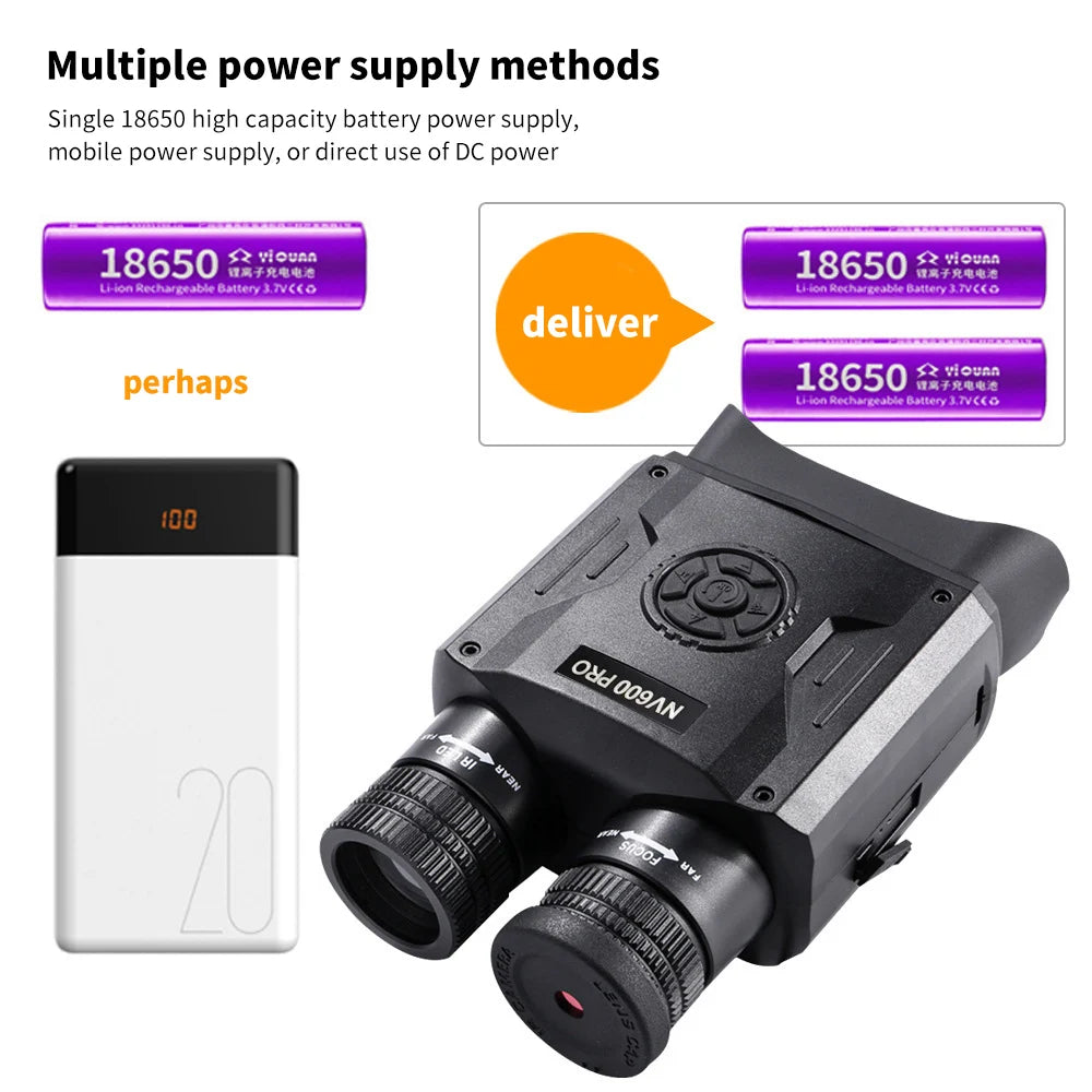 5K Night Vision Binoculars HD Full Dark 500M With Screen Digital Zoom Infrared Goggles Observing Animals Camping Hunting