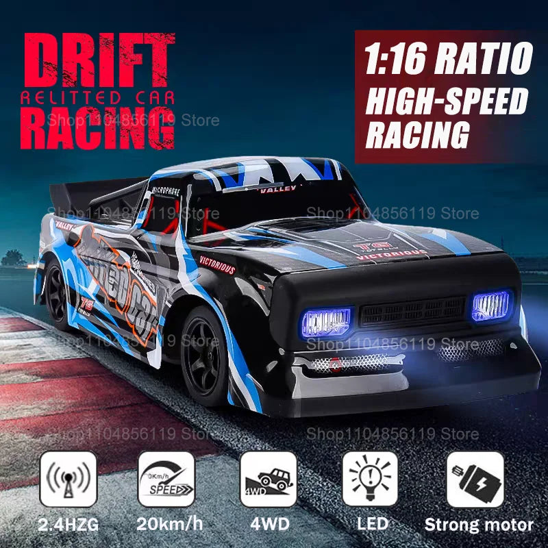 2025 New Remote Control Car Drift Racing 1:16 Off-Road Vehicle 2.4GHz Radio High-Speed Drive Racing LED Light Climbing Kids Toys