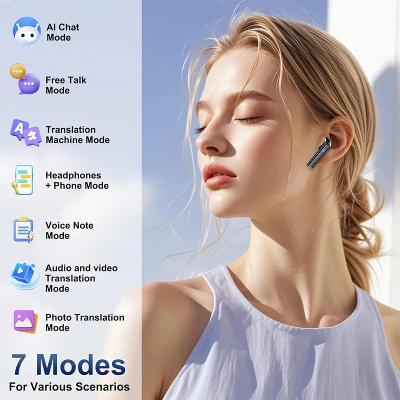 AI Language Translator Earbuds 3 in 1 Accents Translator Earphone Real Time 144 Languages Accents for Travel Business Learning