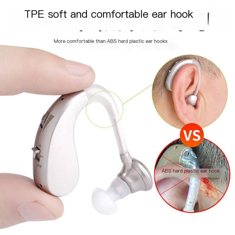 NEW Hearing Aid Earphones Ear Hook Charging Comfort Assisted Listening Headset  Adjustable Dual Sound Earbuds For Elderly People