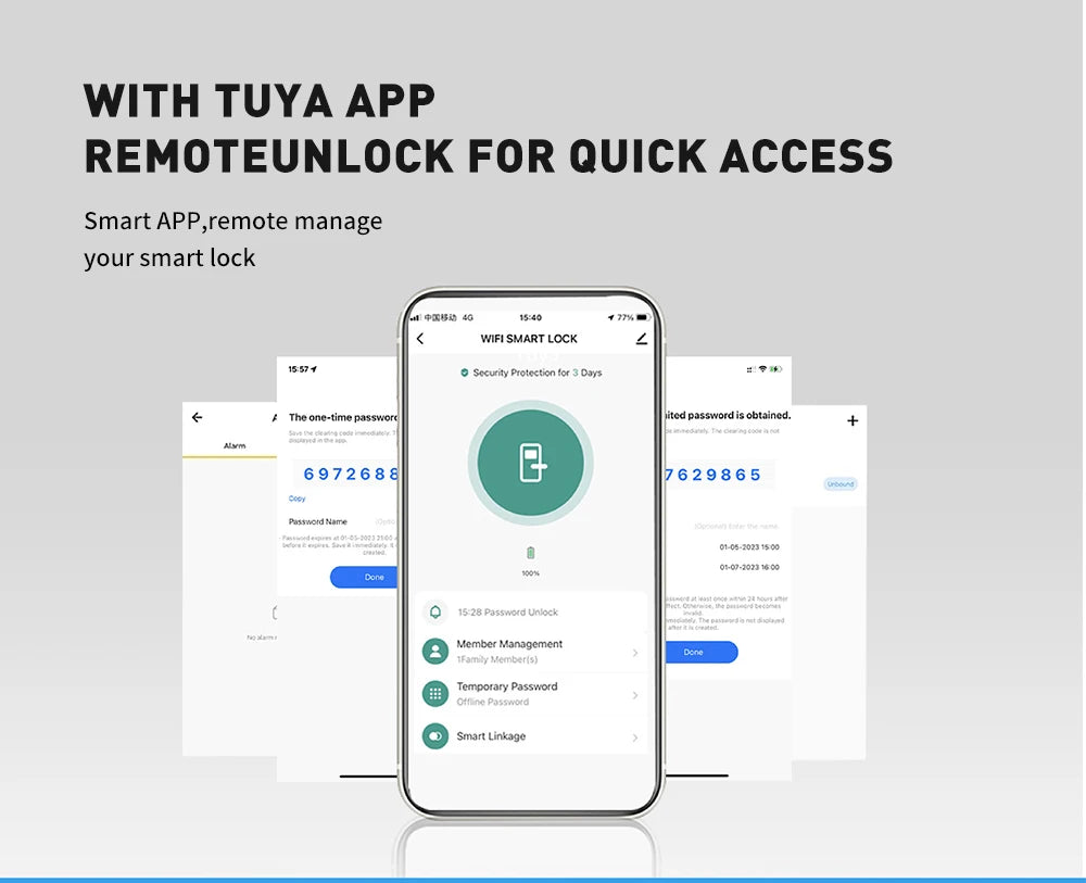 Smart Slim All Automatic Waterproof  3D Face Recognition Video Intercom Aluminum Door Lock