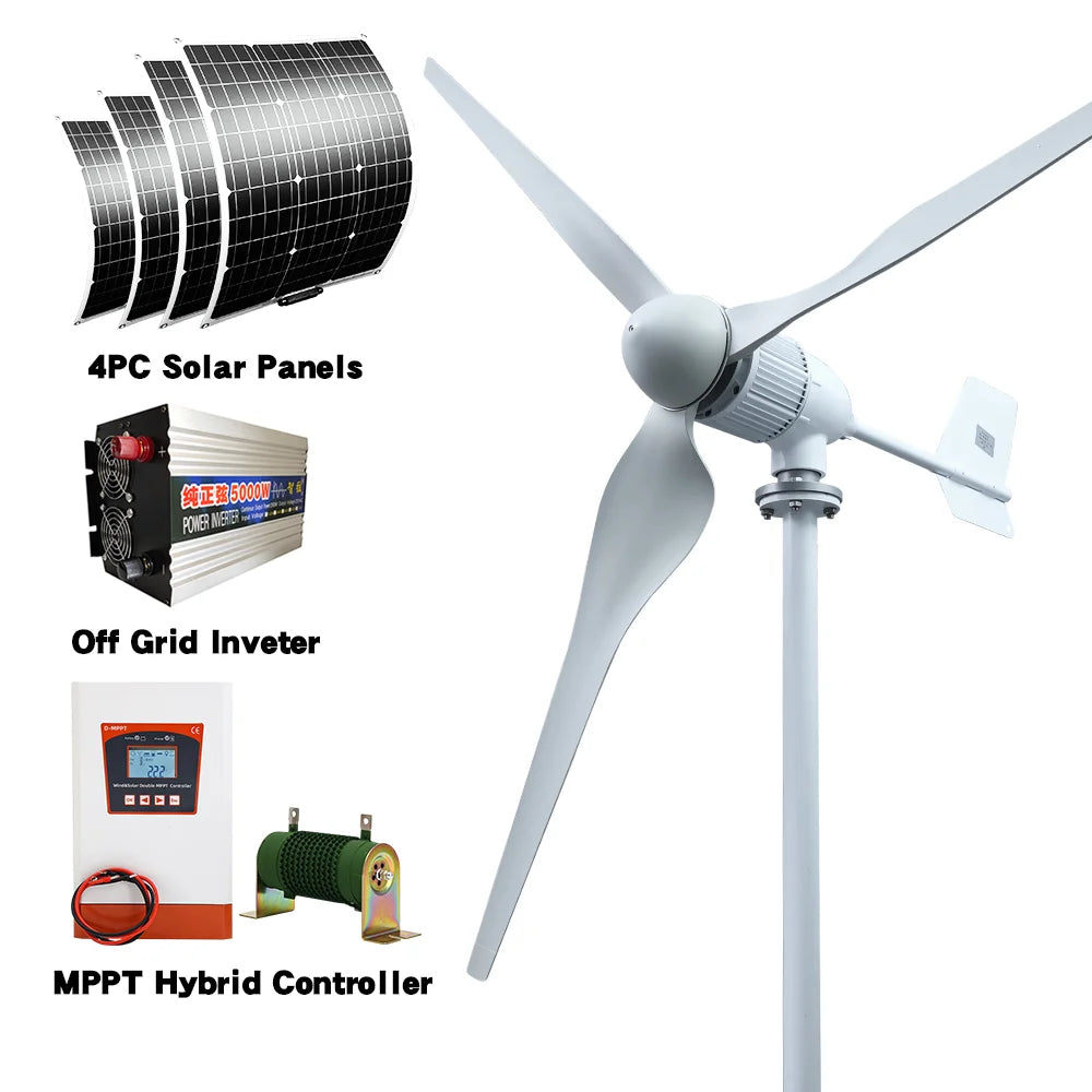 Fast Delivery In Poland More Powerful 8000w Horizontal Wind Turbine Generator 48v 96v Low  Windmill With Controller Free Power