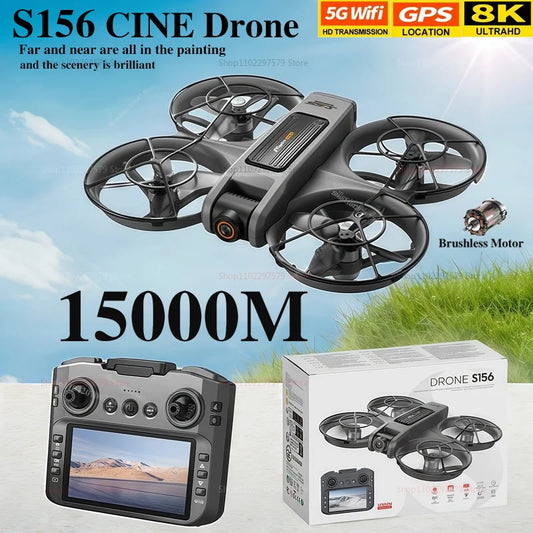 New Drones S156 GPS 8K Professional HD 360° Dual Cameras 5G WIFI Brushless Motors Obstacle Avoidance FPV Foldable Quadcopter Toy