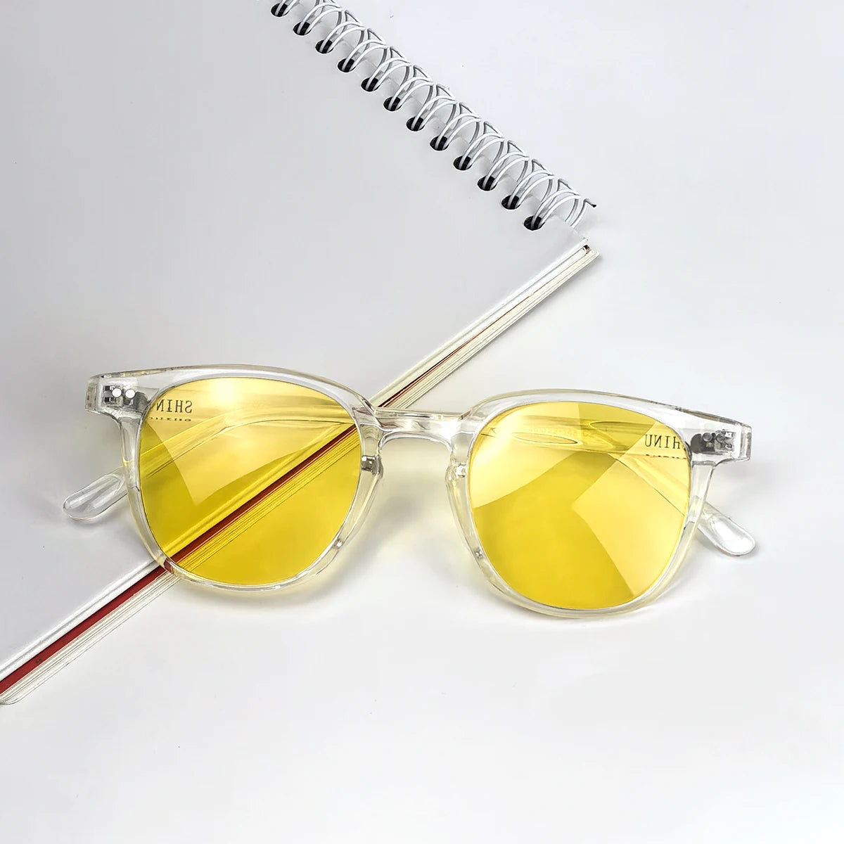 SHINU Myopia Night Vision Glasses Man Night Driving Glasses Women 80% Blocking Blue Light Lenses for Office Working TR90 Eyewear