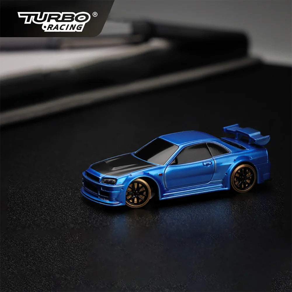 Turbo Racing RC CAR 1/76 C64 Mini Drift RC Car With Gyro Radio Full Proportional Remote Control Toys RTR Kit For Kids and Adults