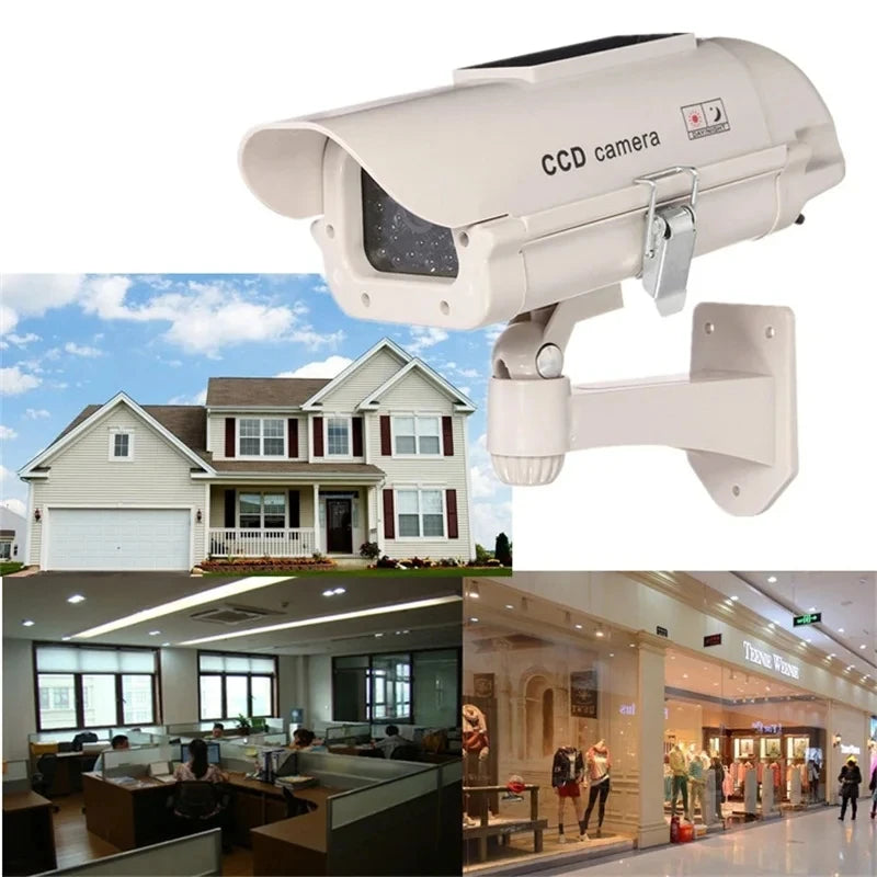 Dummy CCD Simulation Solar Powered Waterproof Camera Red Flashing Security Camera Home Office Surveillance System Scare Theft