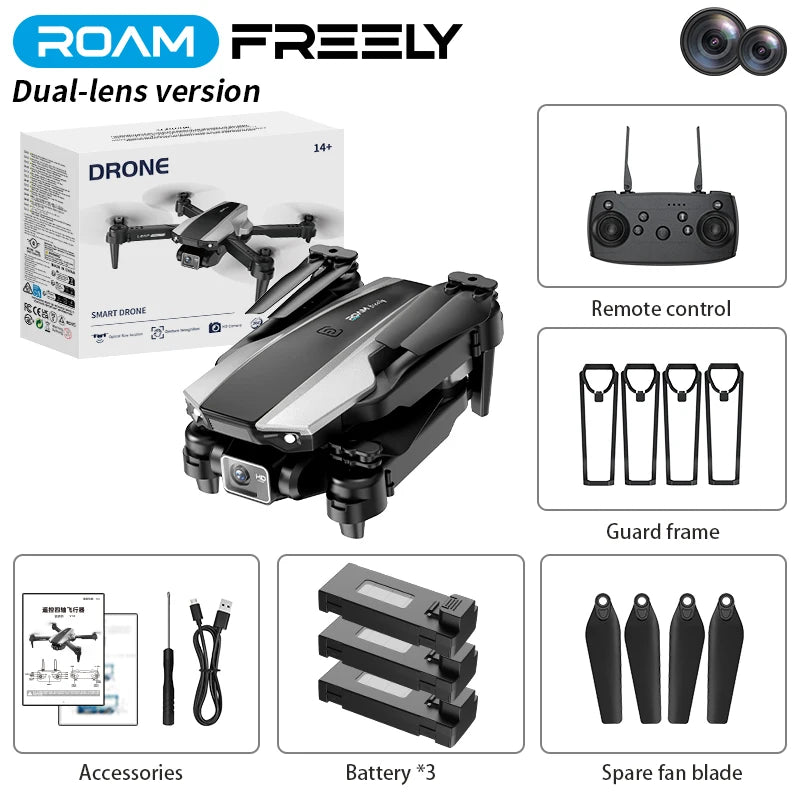 H30 Drone: Optical Flow Enabled, Foldable Quadcopter, Dual-lens Aerial Photography Remote Control Aircraft Toy