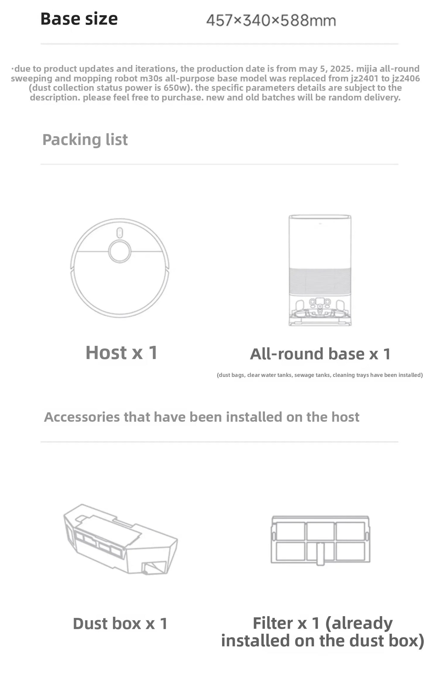 Mi Robot Vacuum M30S Auto Clean Sweep Mop Wash All in One