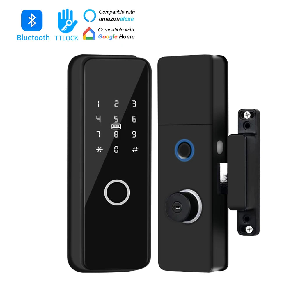 Outdoor Smart Fingerprint Door Lock: Waterproof, Bluetooth, Code, IC Card, Keyless Entry. Support TTLock WIFI Hub for glass door