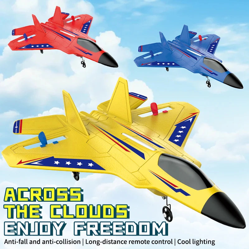RC Plane 2.4G 2CH F22 Raptor Remote Control Flying Glider With LED Lights EPP Foam RC Airplane Toys Gifts For Children