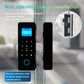 IP65 Bluetooth Smart Glass Door Lock with HAHALock App - Fingerprint/RFID/IC Card Access, Dual Hook Lock & Attendance Tracking