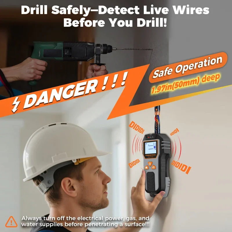 Multifunctional Handheld Metal Detector Stud Wood Finder Electronic Wall Detector Finders Wood Metal Cable Measuring Instrument