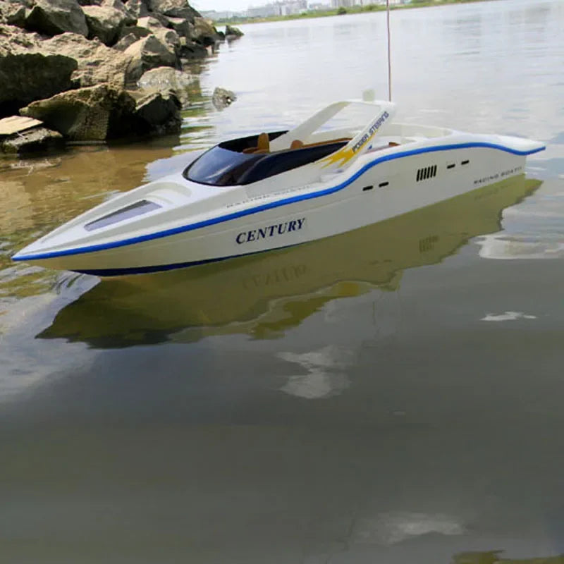RC Dual-powered Yacht Model 75cm Racing Speedboat Remote Control Electric Racing Boat Model Toy Gift Cruise Ship Finished Model