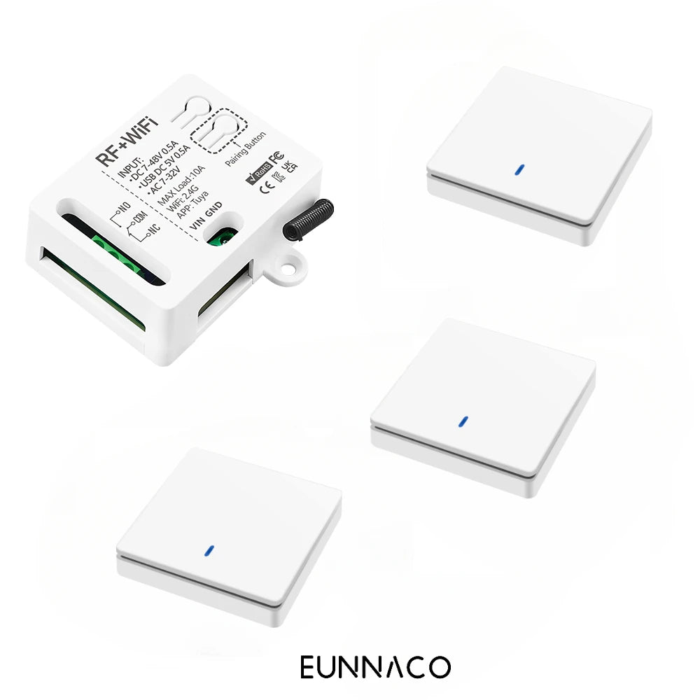 Smart home WiFi RF Wireless Remote Control light Switch Dry Contact Relay DC 12V 24V for universal garage door Electronic lock