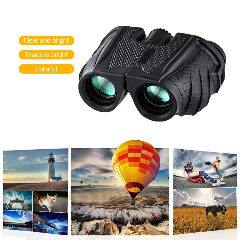 Binoculars 10X25 HD Mini Portable Telescope BAK4 FMC Coated Telescope Outdoor Bird Watching Hunting Travel Camping Ball Game