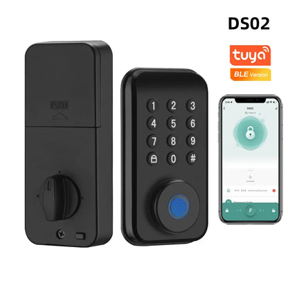 CDOK DS02 Tuya Smart Fingerprint Deadbolt Lock with Latch/Door Sensor Auto Lock Key/Password/ Tuya Smartlife APP Unlock