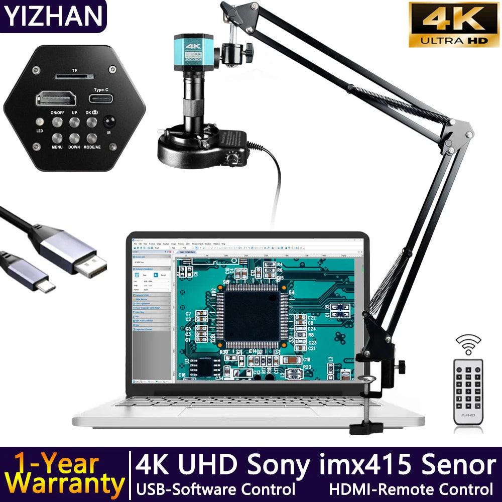 Microscope Cctv 4K Digital Microscope 48MP Microscope For Electronics USB-C Industrial ...