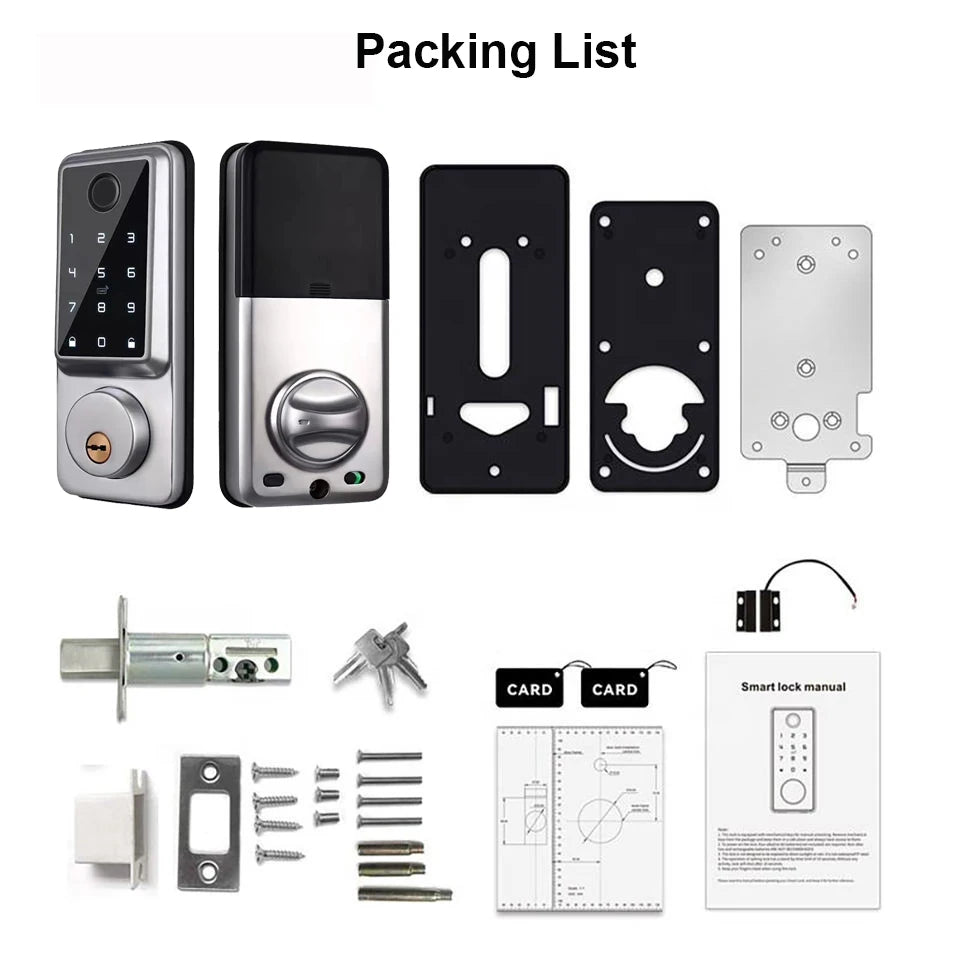 Waterproof Smart Deadbolt Locks for Home Alexa Wifi Bluetooth TTlock App Biometric Fingerprint Digital Keypad Entry Door Lock