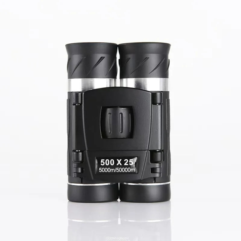 500x25 High Power HD Low Light Level Night Vision Binoculars Portable Travel 5000M Long Range Folding Mini Telescope Optics