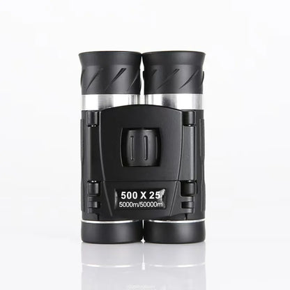 500x25 High Power HD Low Light Level Night Vision Binoculars Portable Travel 5000M Long Range Folding Mini Telescope Optics