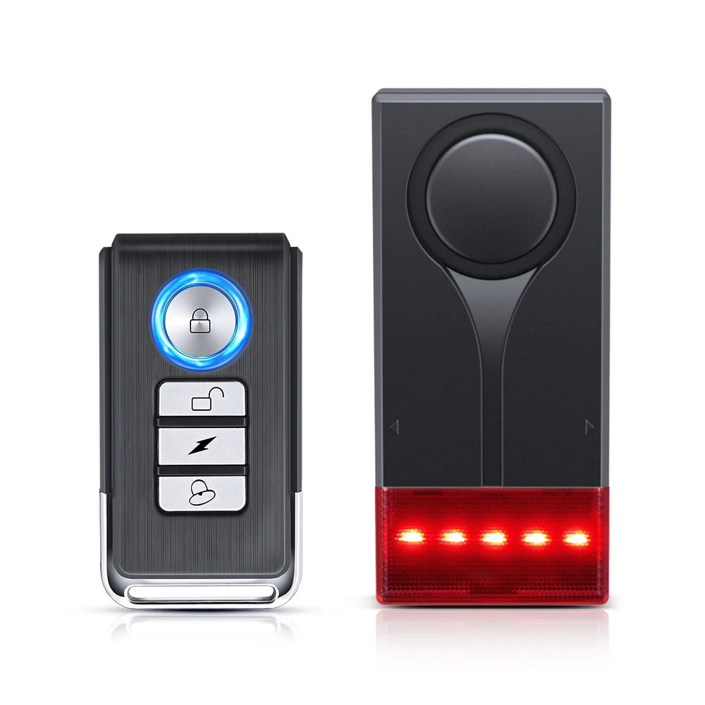 Camluxy Anti-Theft Alarm 110db Loud Door and Window Alarm Wireless Vibration Alarm with Remote Control Bicycle Security Sensors