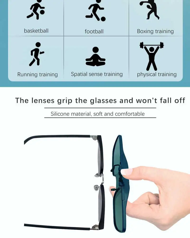 Vision reaction Glasses for Myopia Person, Clip storbe Glasses, Head up Training, Vision reaction