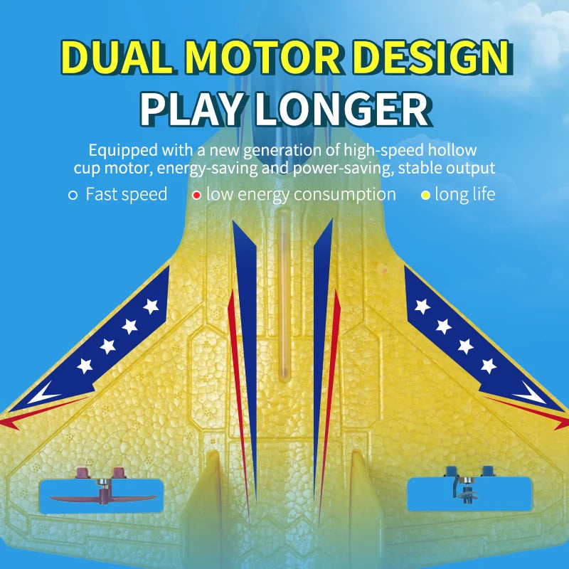 RC Plane 2.4G 2CH F22 Raptor Remote Control Flying Glider With LED Lights EPP Foam RC Airplane Toys Gifts For Children