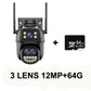 6K 12MP ICSEE Wifi Security Camera 3 Lens Dual Screen 8X Zoom Outdoor Waterproof Color Night Vision IP66 Surveillance Camera