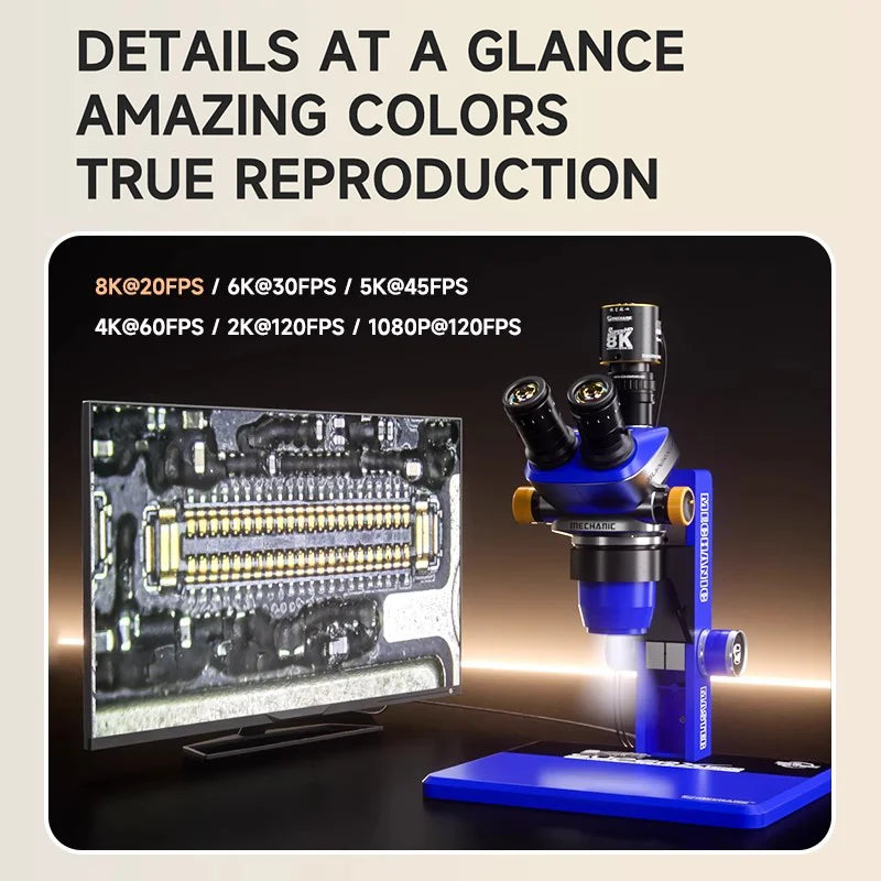 MECHANIC MOS 8K Microscope HD Industrial Camera Video 41 Million Pixels Microscope Camera for Electronics PCB Soldering Repair