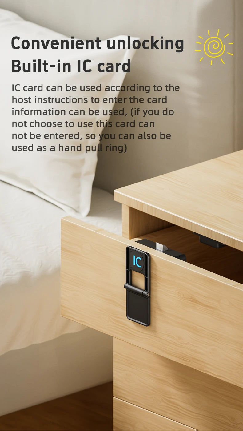 Smart Wood Door Lock Invisible Electronic Lock RFID Card NFC Unlock Keyless Mailbox Cabinet Locker Furniture Drawer Smart Locks