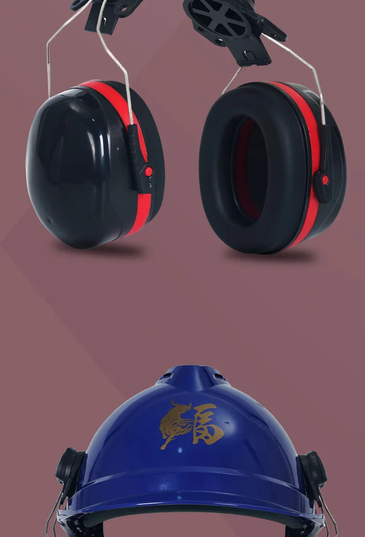New Anti-noise On-Helmet Earmuffs Ear Protector For Safety Helmet Cap Use Factory Construction Work Safety Hearing Protection
