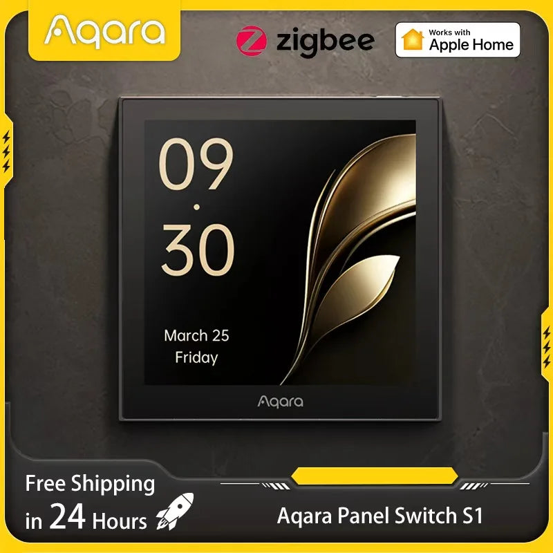 Aqara S1 Smart Scene Panel Switch Voice Control with Siri HomeKit Compatible Smart Home Automation Touchscreen Remote Control