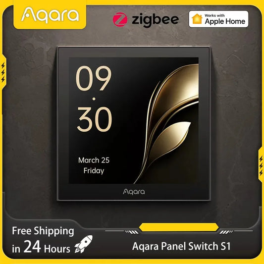 Aqara S1 Smart Scene Panel Switch Voice Control with Siri HomeKit Compatible Smart Home Automation Touchscreen Remote Control
