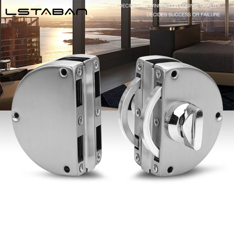 1 Set Double Open Sliding Door Lock Stainless Steel Glass Door Lock with Keys 8-12mm Safety Locks Office Glass Security Hardware