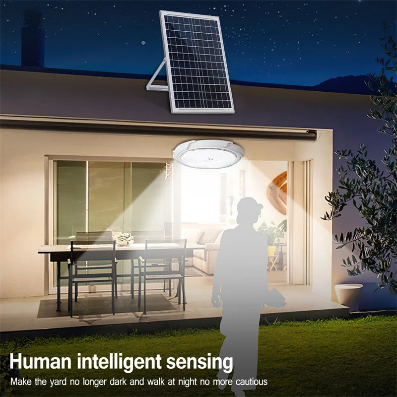 Solar Outdoor Ceiling Lights LED Security Lights with Remote Control Waterproof Solar Flood Wall Lights for Garden Ceiling lamps