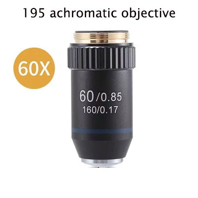 Biological Microscopes Lens 4X 10X 20X 40X 60X 100X(oil) 195 Achromatic Objective Lens Parts