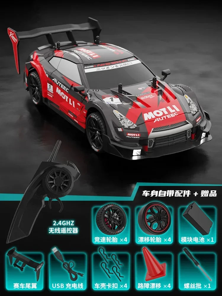 GTR 2.4G Drift Racing Car with，4WD Championship Off-Road Radio Remote Control Vehicle，Electronic Hobby Toy for Kids