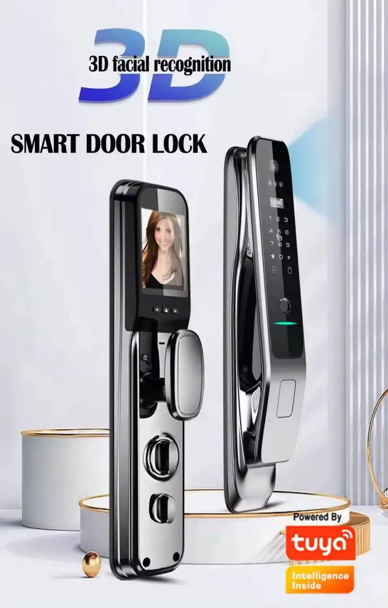HX5 Smart Door Lock 3D Face Recognition Smart Home Door Lock WiFi Digital Electronic Lock Wifi Camera Rfid Card Works With tuya
