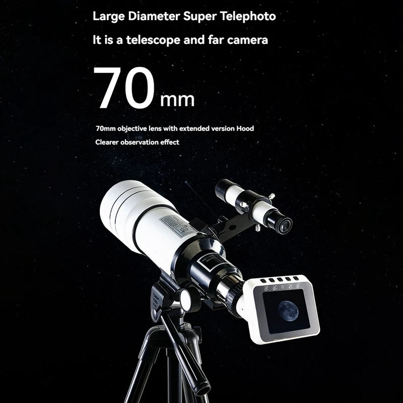 Professional Astronomical Telescope Monocular 70300 Electronic Eyepiece 70MM Large-Aperture For Stargazing Bird Watching