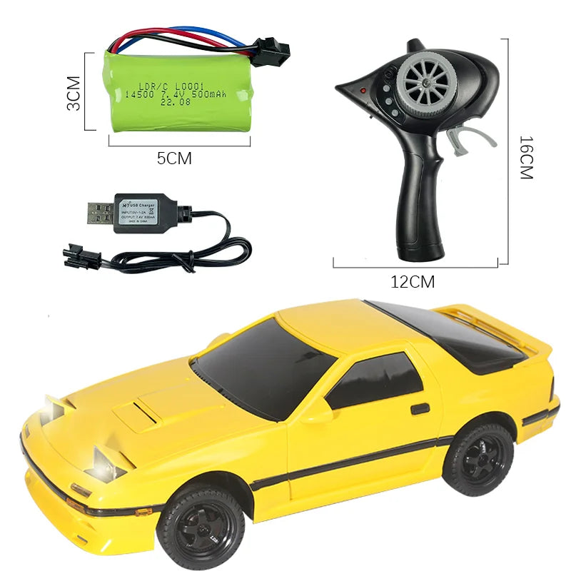 RC Drift Car 1/18 LDRC 2.4G Radio Control Model 4×2 Racing Vehicle Linear Speed 10KM/H Flip Light Battery Motor USB Charge Toys