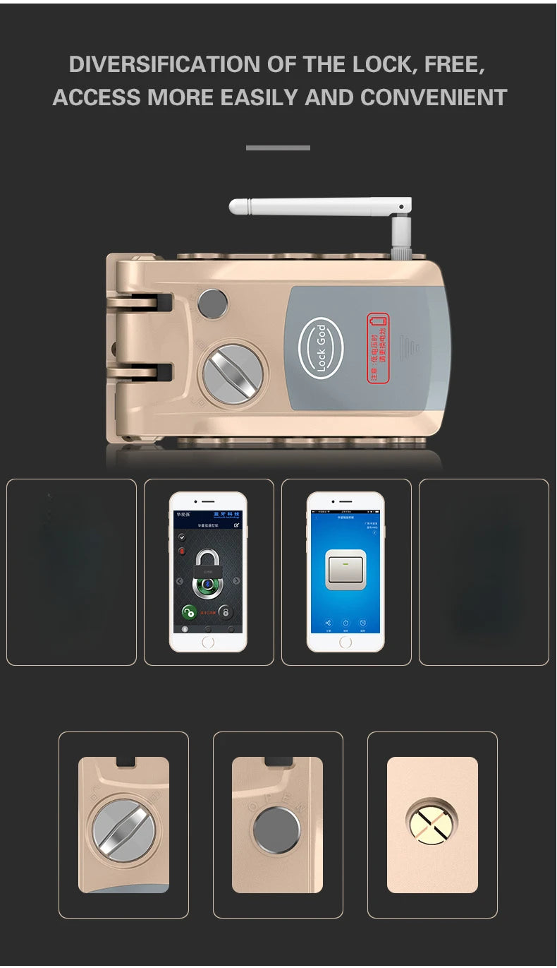 Tuya/TTlock Smart Lock APP Control Remote control Door Lock Electronic Invisible Deadbolt Lock Home Security Smart Door Lock