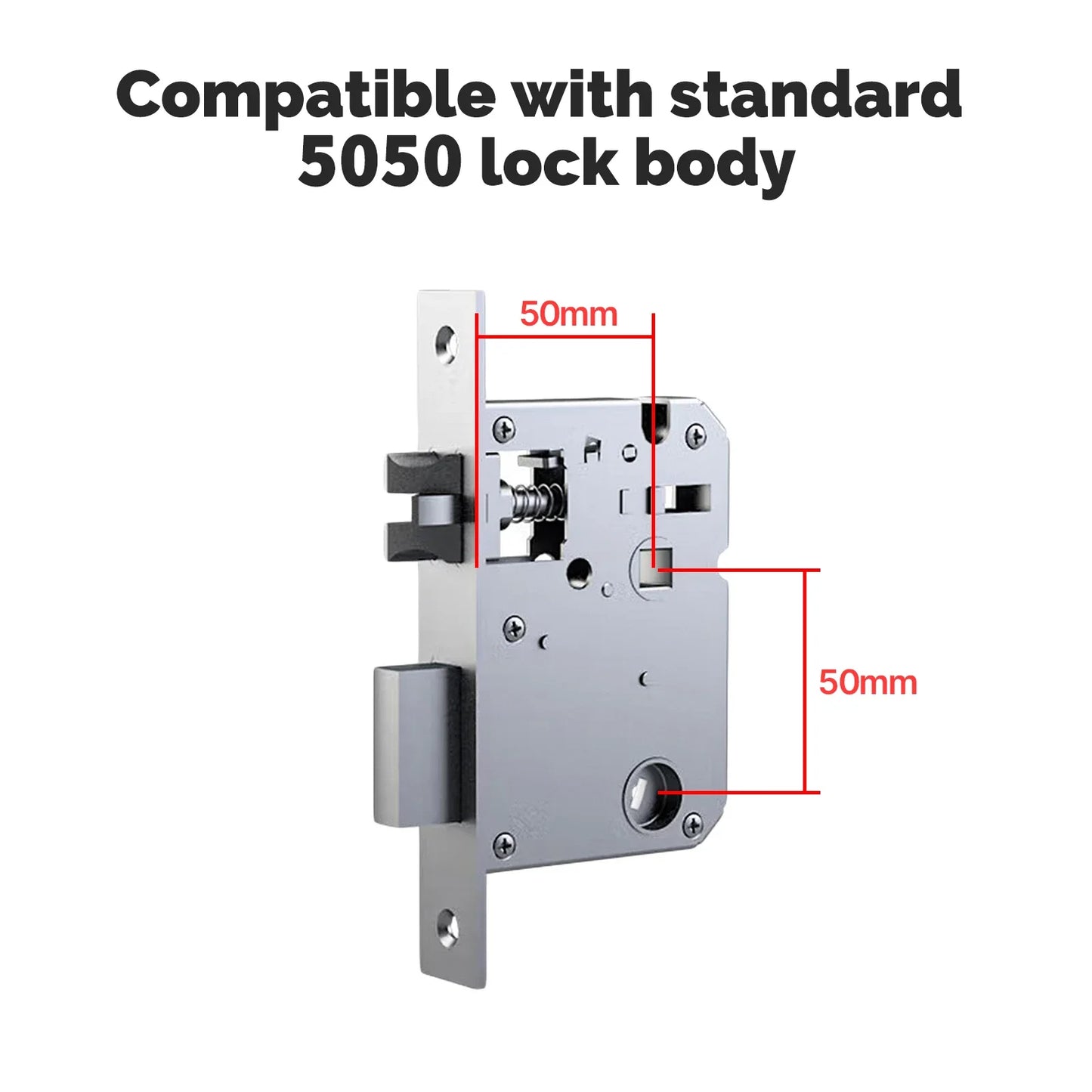 ‌MOES Smart Wooden Door Lock with Touchscreen - Bluetooth Fingerprint/Password/APP Unlock, Anti-Tamper Alarm, 6-Month Battery‌