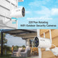 2K Security Camera Outdoor Solar WiFi Security Camera Outside IP66 Waterproof,Pan Rotating 225°Home Security Camera