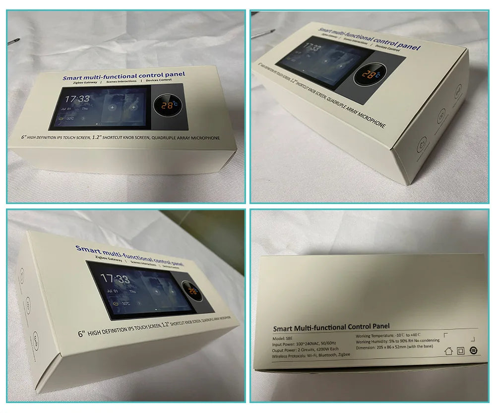 Smart home 6-inch central control screen Built-in zigbee gateway alexa speaker, smart central control screen Tuya