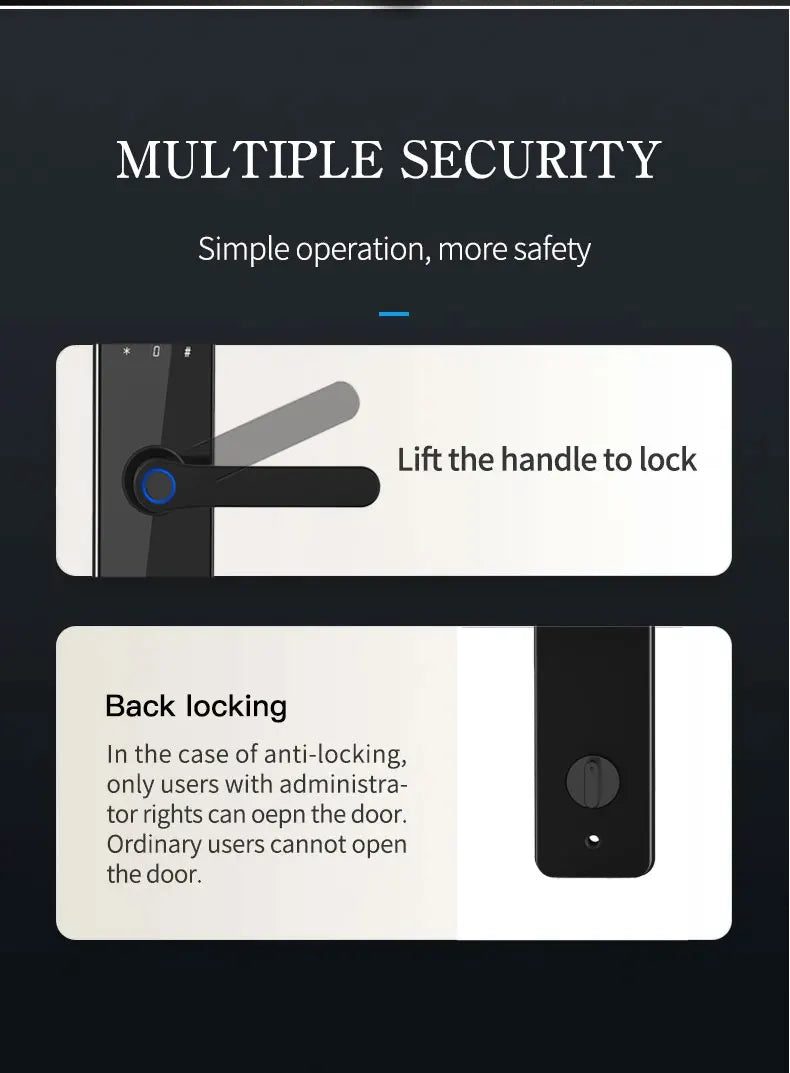 Smart Door Lock TTLock Blue Tooth Digital Electronic Biometric Fingerprint Locks Extra-long Standby Smart Home